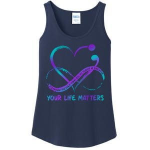 Your Life Matters Suicide Prevention Awareness Infinity Heart Ladies Essential Tank