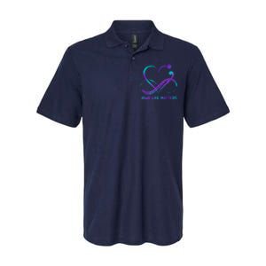 Your Life Matters Suicide Prevention Awareness Infinity Heart Softstyle Adult Sport Polo