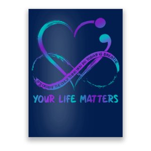 Your Life Matters Suicide Prevention Awareness Infinity Heart Poster