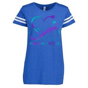 Your Life Matters Suicide Prevention Awareness Infinity Heart Enza Ladies Jersey Football T-Shirt