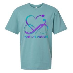 Your Life Matters Suicide Prevention Awareness Infinity Heart Sueded Cloud Jersey T-Shirt