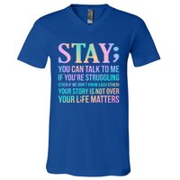 Your Life Matters Happy Suicide Awareness Support Graphic Gift V-Neck T-Shirt