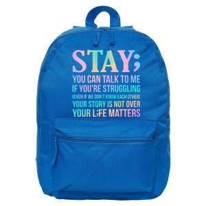 Your Life Matters Happy Suicide Awareness Support Graphic Gift 16 in Basic Backpack