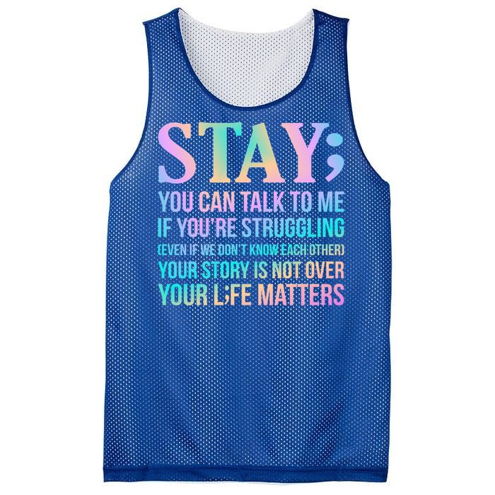 Your Life Matters Happy Suicide Awareness Support Graphic Gift Mesh Reversible Basketball Jersey Tank