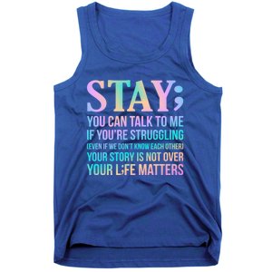 Your Life Matters Happy Suicide Awareness Support Graphic Gift Tank Top