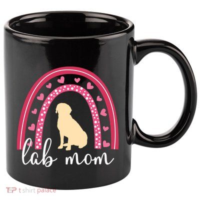 Yellow Lab Mom ValentineS Day Labrador Rainbow Funny Gift 11oz C Handle Ceramic Mug