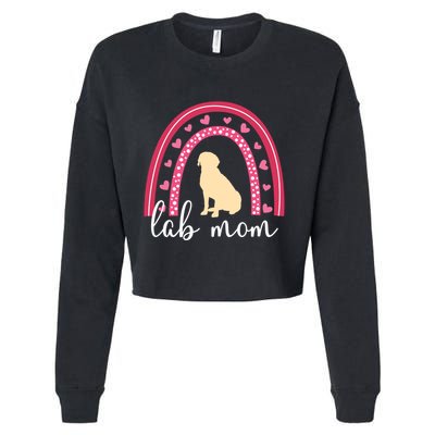 Yellow Lab Mom ValentineS Day Labrador Rainbow Funny Gift Cropped Pullover Crew