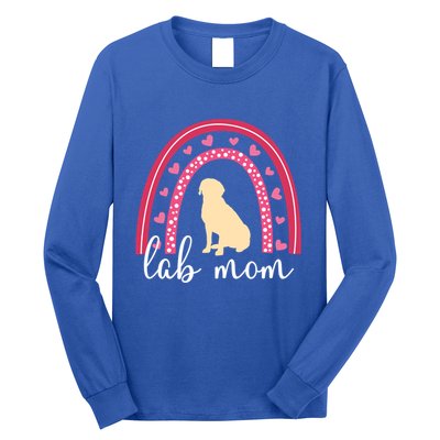 Yellow Lab Mom ValentineS Day Labrador Rainbow Funny Gift Long Sleeve Shirt