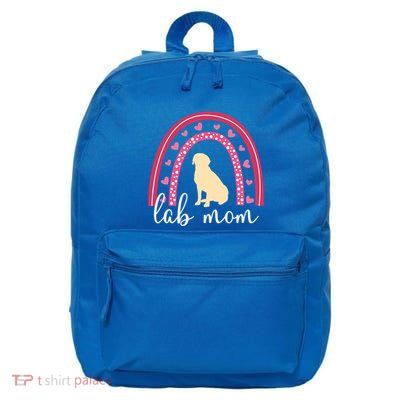 Yellow Lab Mom ValentineS Day Labrador Rainbow Funny Gift 16 in Basic Backpack