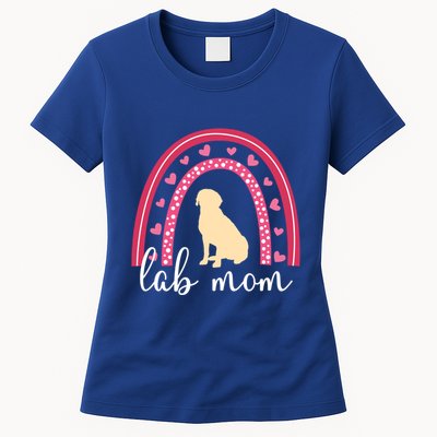 Yellow Lab Mom ValentineS Day Labrador Rainbow Funny Gift Womens T-Shirt