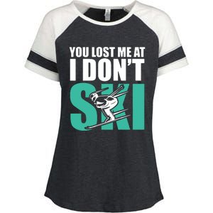 You Lost Me At I DonT Ski Enza Ladies Jersey Colorblock Tee