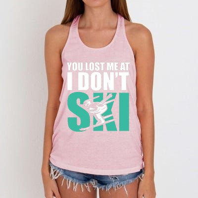 You Lost Me At I DonT Ski Women's Knotted Racerback Tank