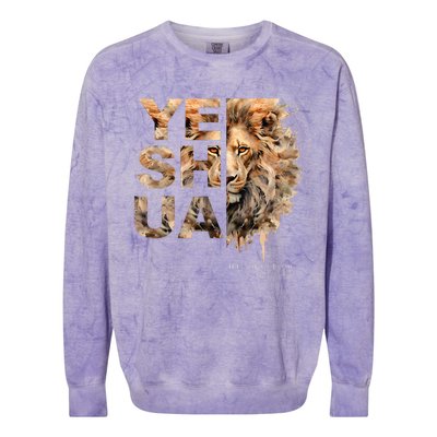 Yeshua Lion Of Judah Jesus God Bible Verse Revelation Colorblast Crewneck Sweatshirt