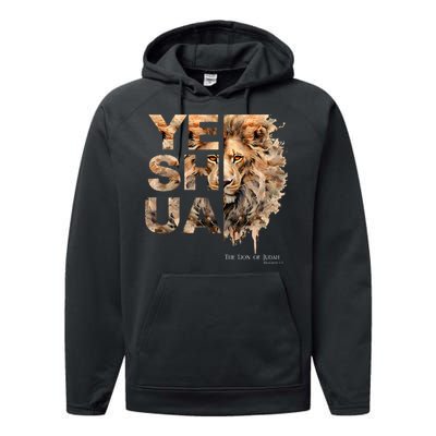 Yeshua Lion Of Judah Jesus God Bible Verse Revelation Performance Fleece Hoodie