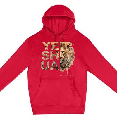 Yeshua Lion Of Judah Jesus God Bible Verse Revelation Premium Pullover Hoodie