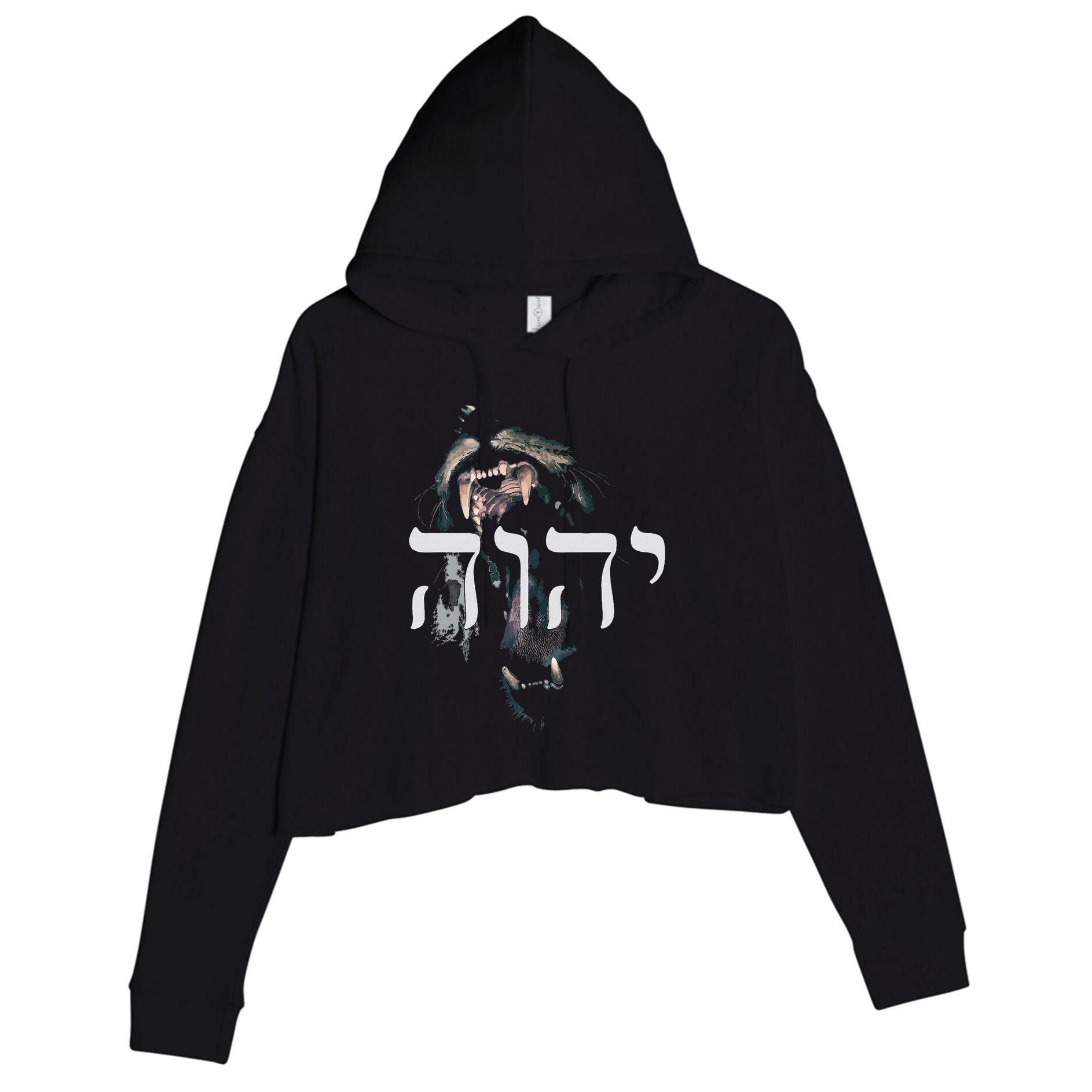 Yhwh Lion Of Judah Yahweh In Hebrew Crop Fleece Hoodie