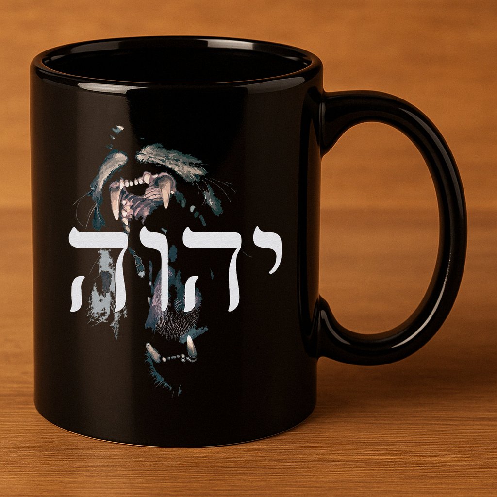 Yhwh Lion Of Judah Yahweh In Hebrew 11oz C Handle Ceramic Mug