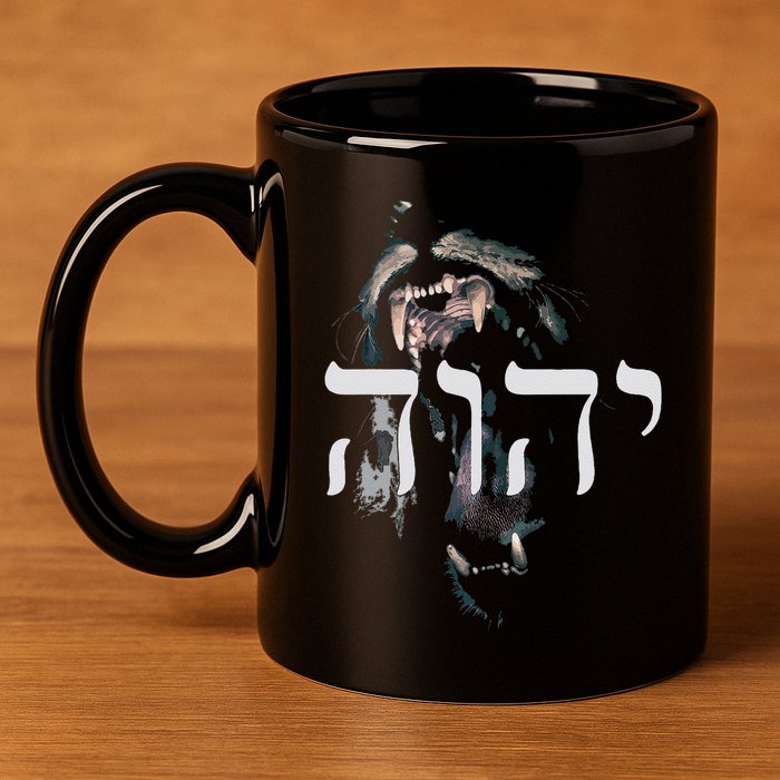Yhwh Lion Of Judah Yahweh In Hebrew 11oz C Handle Ceramic Mug
