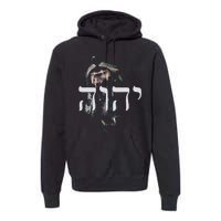 Yhwh Lion Of Judah Yahweh In Hebrew Premium Hoodie