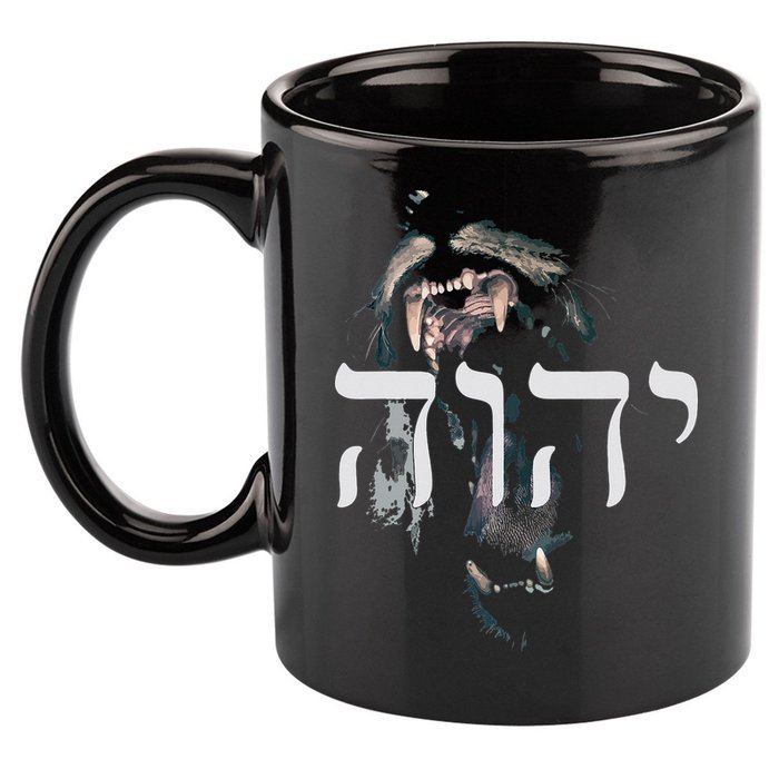 YHWH Lion of Judah - Yahweh in Hebrew 11oz C Handle Ceramic Mug