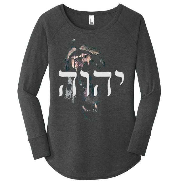 YHWH Lion of Judah - Yahweh in Hebrew Women's Perfect Tri Tunic Long Sleeve Shirt