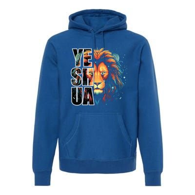 Yeshua Lion Of Judah Fear Bible Christian Religious Gift Premium Hoodie