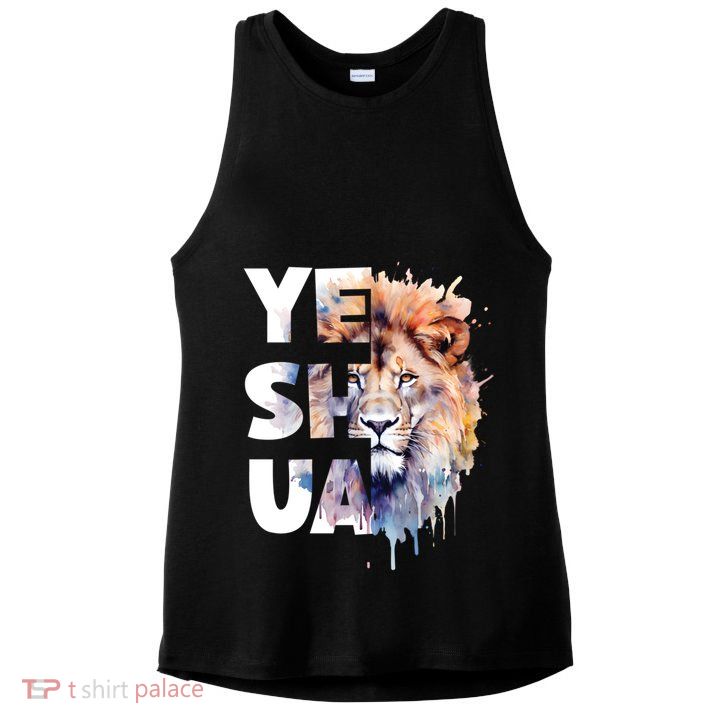 Yeshua Lion Of Judah Fear Not Bible Christian Religious Gift Ladies PosiCharge Tri-Blend Wicking Tank