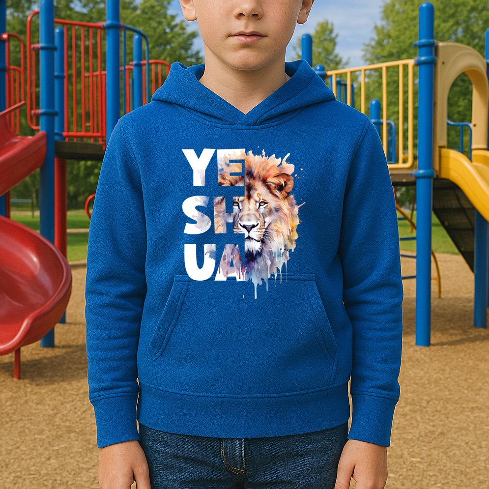 Yeshua Lion Of Judah Fear Not Bible Christian Religious Gift Kids Hoodie