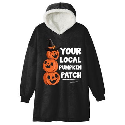 Your Local Pumpkin Patch Halloween Hooded Wearable Blanket