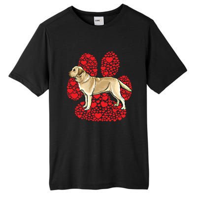 Yellow Labrador Retriever Valentines Day Dog Love Paw Gift Tall Fusion ChromaSoft Performance T-Shirt