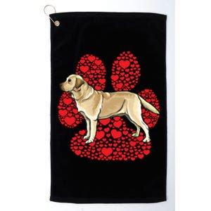 Yellow Labrador Retriever Valentines Day Dog Love Paw Gift Platinum Collection Golf Towel