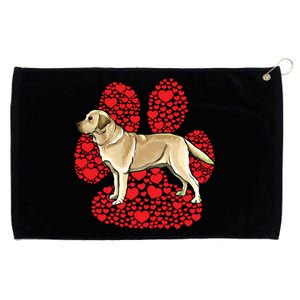 Yellow Labrador Retriever Valentines Day Dog Love Paw Gift Grommeted Golf Towel