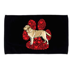 Yellow Labrador Retriever Valentines Day Dog Love Paw Gift Microfiber Hand Towel