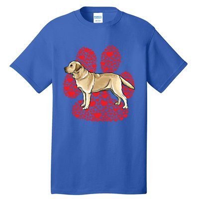 Yellow Labrador Retriever Valentines Day Dog Love Paw Gift Tall T-Shirt