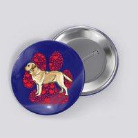 Yellow Labrador Retriever Valentines Day Dog Love Paw Gift Button