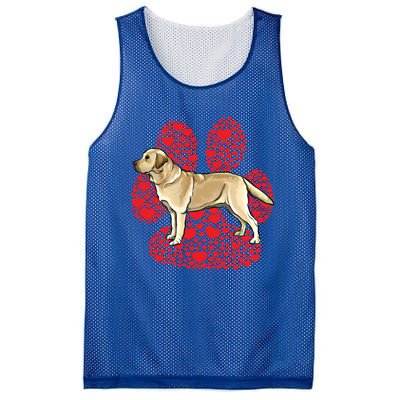 Yellow Labrador Retriever Valentines Day Dog Love Paw Gift Mesh Reversible Basketball Jersey Tank