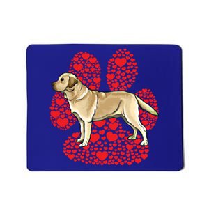 Yellow Labrador Retriever Valentines Day Dog Love Paw Gift Mousepad