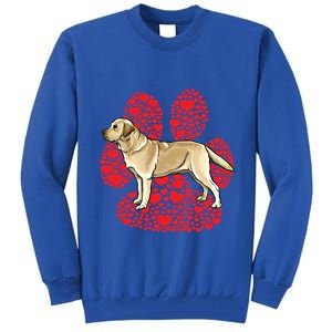 Yellow Labrador Retriever Valentines Day Dog Love Paw Gift Tall Sweatshirt