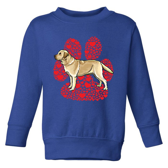 Yellow Labrador Retriever Valentines Day Dog Love Paw Gift Toddler Sweatshirt