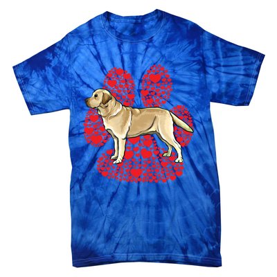 Yellow Labrador Retriever Valentines Day Dog Love Paw Gift Tie-Dye T-Shirt