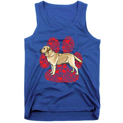 Yellow Labrador Retriever Valentines Day Dog Love Paw Gift Tank Top