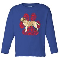 Yellow Labrador Retriever Valentines Day Dog Love Paw Gift Toddler Long Sleeve Shirt