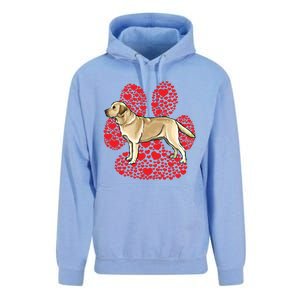 Yellow Labrador Retriever Valentines Day Dog Love Paw Gift Unisex Surf Hoodie