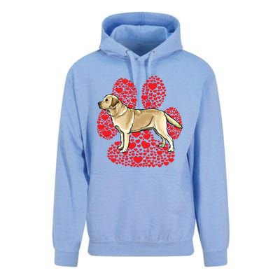 Yellow Labrador Retriever Valentines Day Dog Love Paw Gift Unisex Surf Hoodie