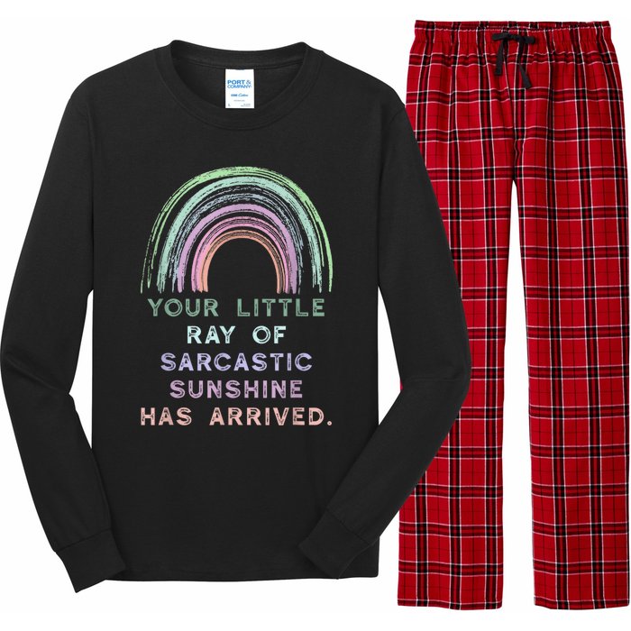 Your Little Ray Of Sarcastic Sunshine Has Arrived Rainbow Long Sleeve Pajama Set