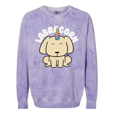 Yellow Labrador Retriever Unicorn Gift Colorblast Crewneck Sweatshirt