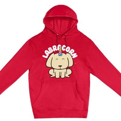 Yellow Labrador Retriever Unicorn Gift Premium Pullover Hoodie