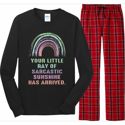 Your Little Ray Of Sarcastic Sunshine Has Arrived Rainbow  Long Sleeve Pajama Set