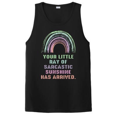 Your Little Ray Of Sarcastic Sunshine Has Arrived Rainbow  PosiCharge Competitor Tank