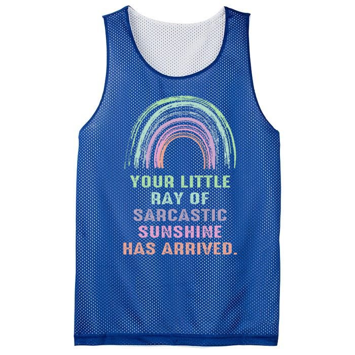 Your Little Ray Of Sarcastic Sunshine Has Arrived Rainbow  Mesh Reversible Basketball Jersey Tank